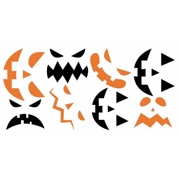 Halloween Pumpkin Faces Glow In The Dark Peel And Stick Wall Decal Roommates