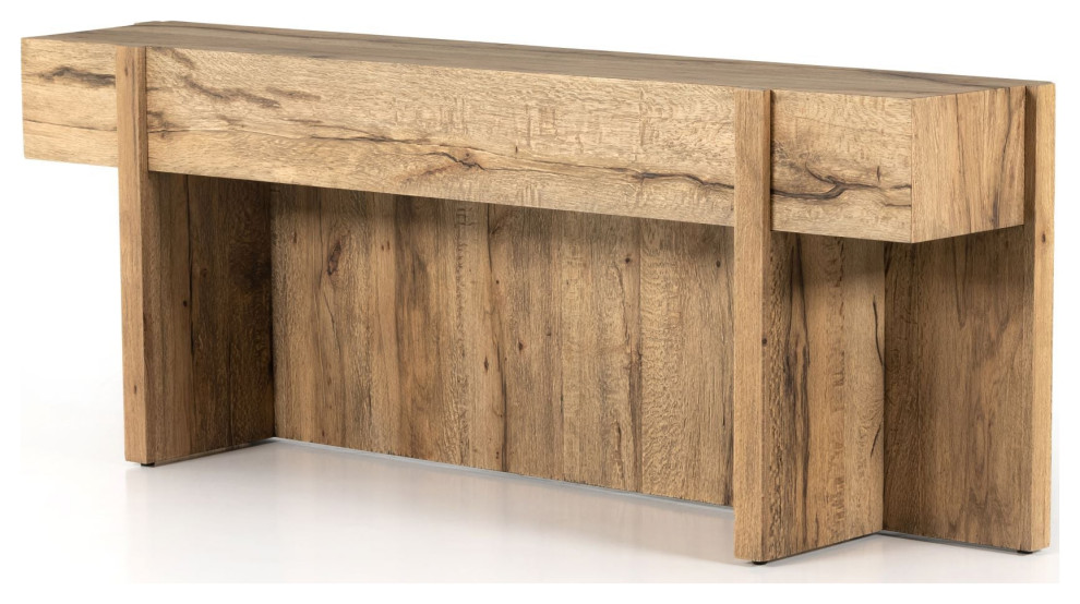 Bingham Console Table Rustic Oak Veneer   Farmhouse   Console Tables   by Old Bones Co.  Studios  Houzz