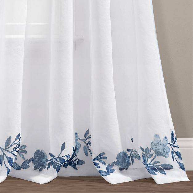 Sheer Tanisha Curtain Panels Navy white Lush D cor