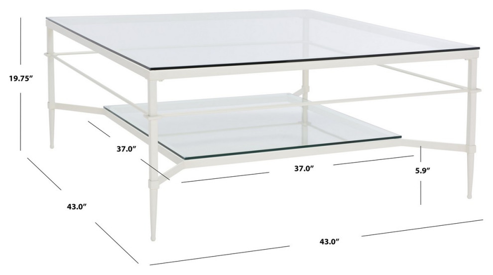 Safavieh Mieka Glass Cocktail Table   Contemporary   Coffee Tables   by Safavieh  Houzz