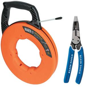 Klein Tools Wire Stripper and 100 ft. Non-Conductive Fiberglass Fish Tape Tool Set M2O07094KIT