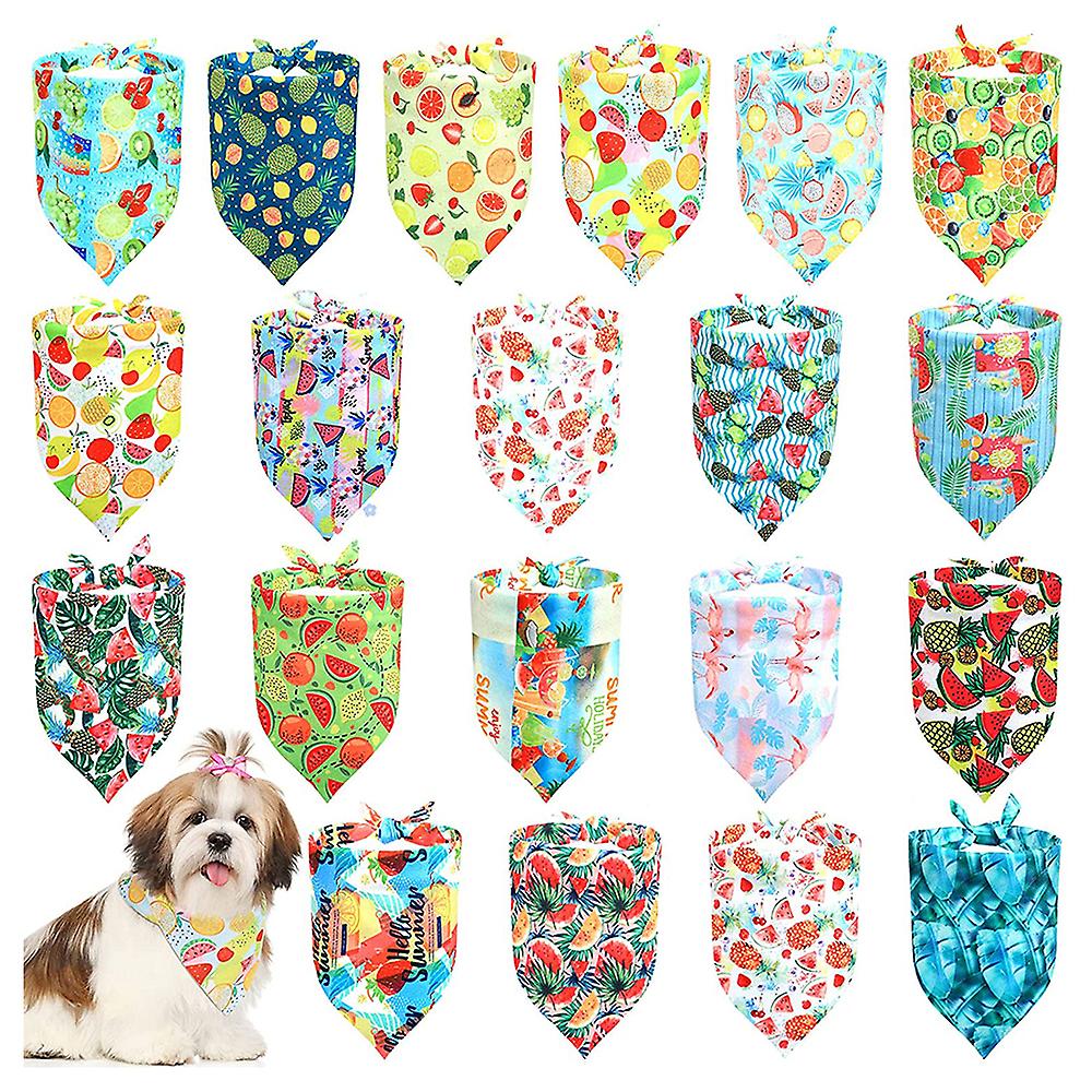 20 Pack Holiday Dog Scarf Accessories St. Patrick's Day Easter Independence Day Adjustable - Size S