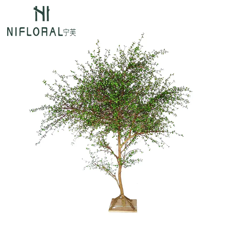 Nifloral Customized 250cm Interior House Garden Artificial Green Tree with Natural Trunks