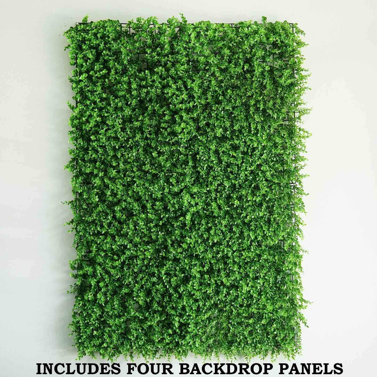 Baby Green Boxwood Hedge Garden Wall Backdrop Mat 4 Artificial Panels 11 Sq ft.