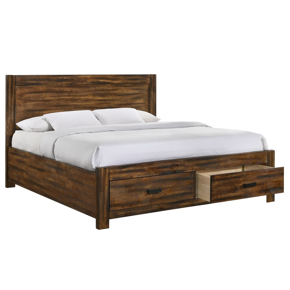 Picket House Furnishings Wren King Platform Storage Bed in Chestnut