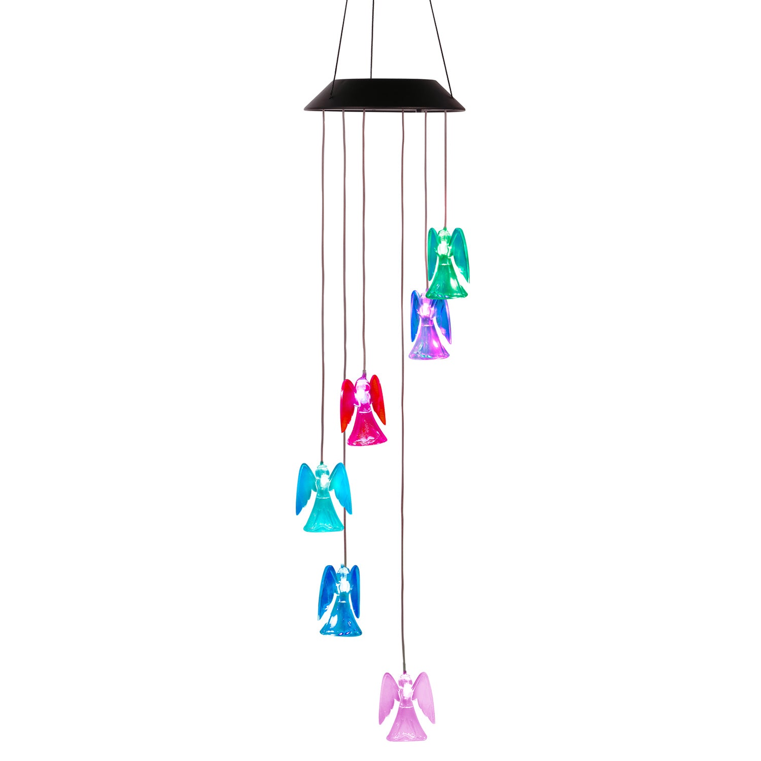 iMounTEK Solar Powered Angel Lights Wind Chimes LED Color Changing Hanging Wind Lamp