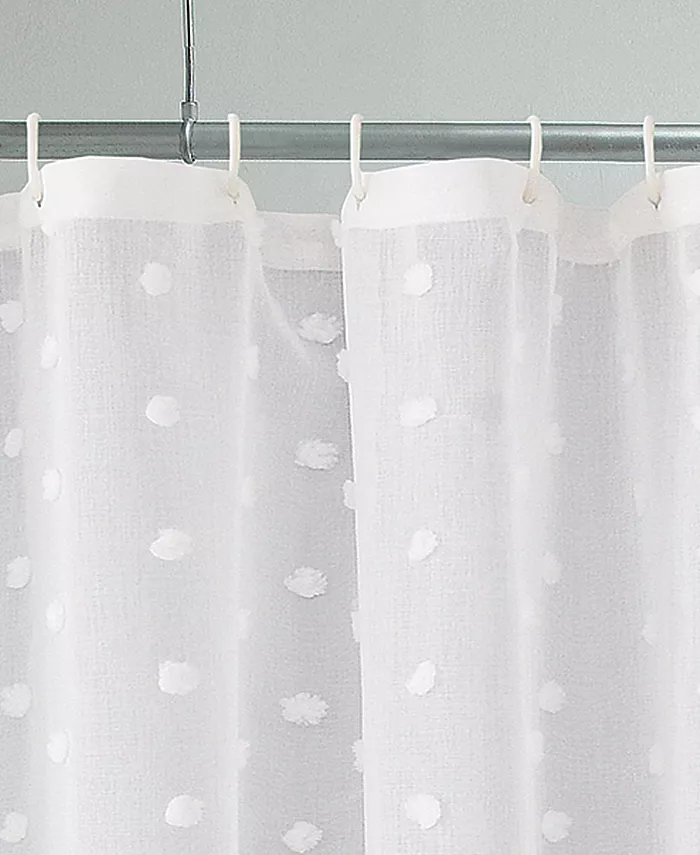 L'AUBERGE Snowball Shower Curtain With 3D Snowballs