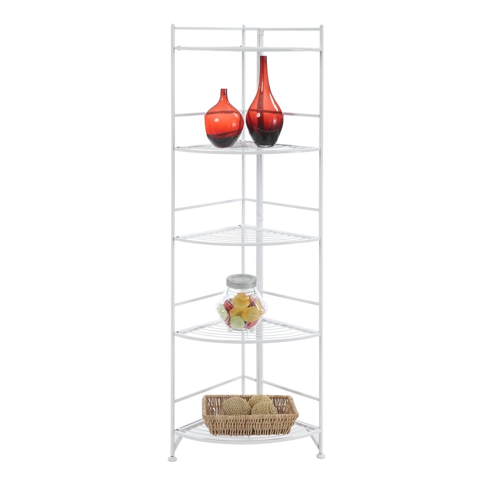 Convenience Concepts Xtra Storage 5 Tier Folding Metal Corner Shelf