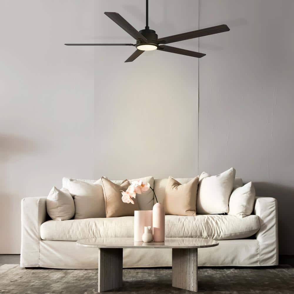 CARRO Essex 60 in Dimmable LED IndoorOutdoor Black Smart Ceiling Fan with Light and Remote Works with AlexaGoogle Home