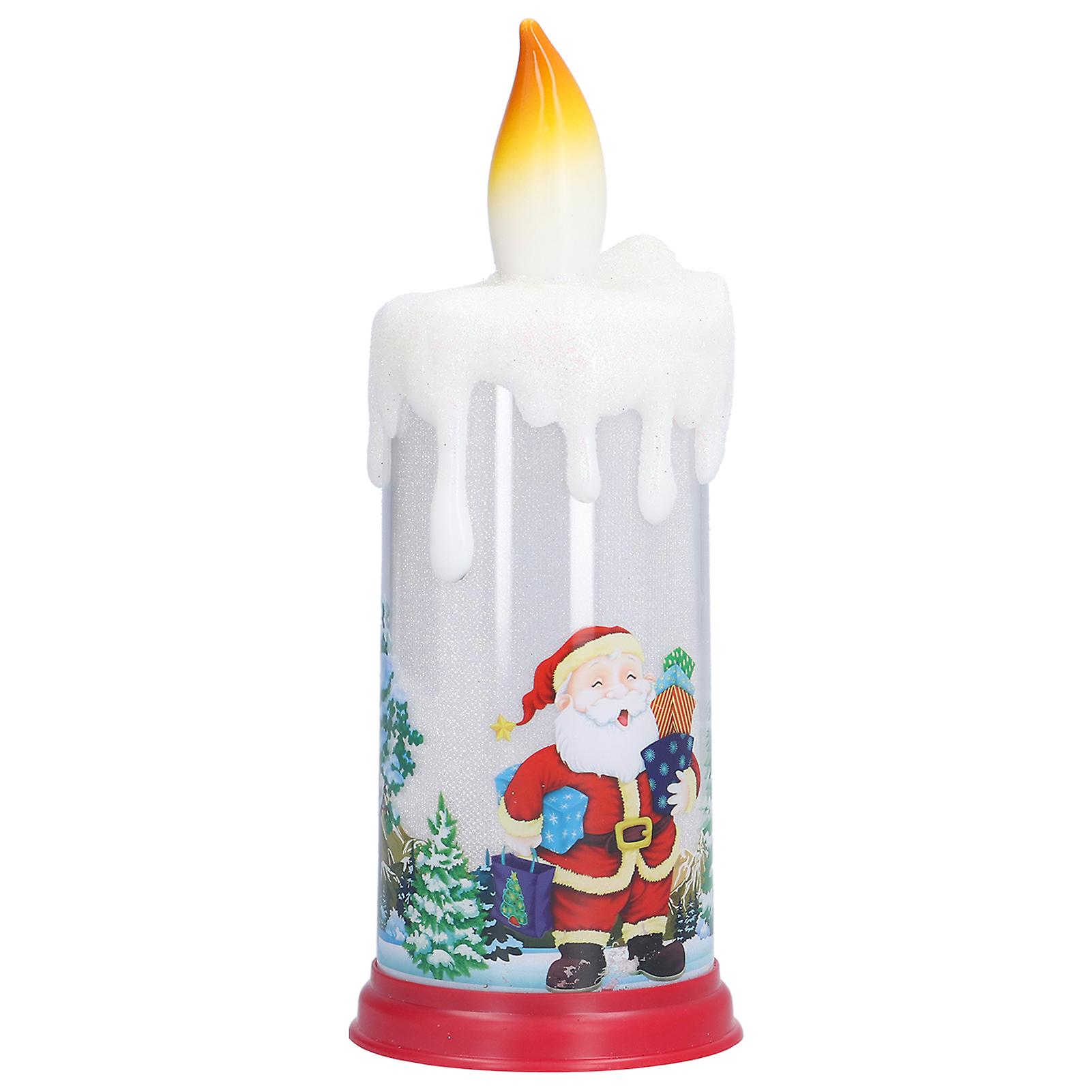 Christmas Flameless Candles Led Simulation Flame Santa Decorating Night Light For Christmastype C Elderly