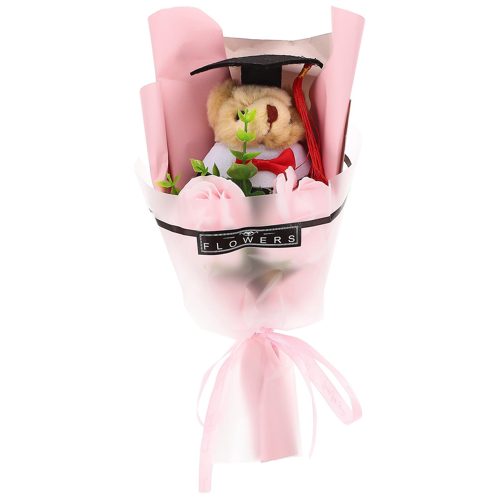 Graduation Artificial Flower Bouquet Graduation Plush Bear Bouquet Bear Flower Bouquet Doll Bouquet