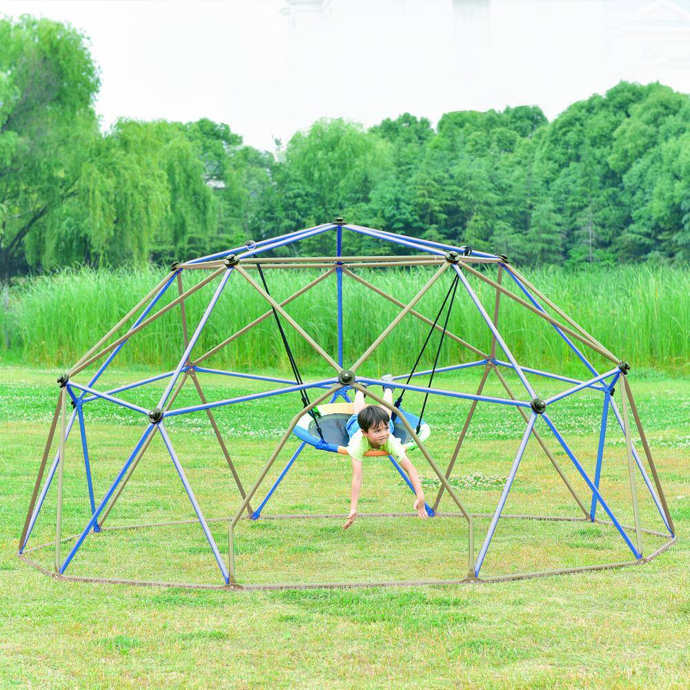 12 ft. Coffee Climbing Dome Outdoor Dome Climber Monkey Bars Play Center Rust and UV Resistant Steel LN20232409