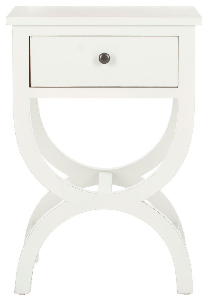 Casey Accent Table With Storage  Off White   Transitional   Side Tables And End Tables   by Rustic Home Furniture Deco  Houzz