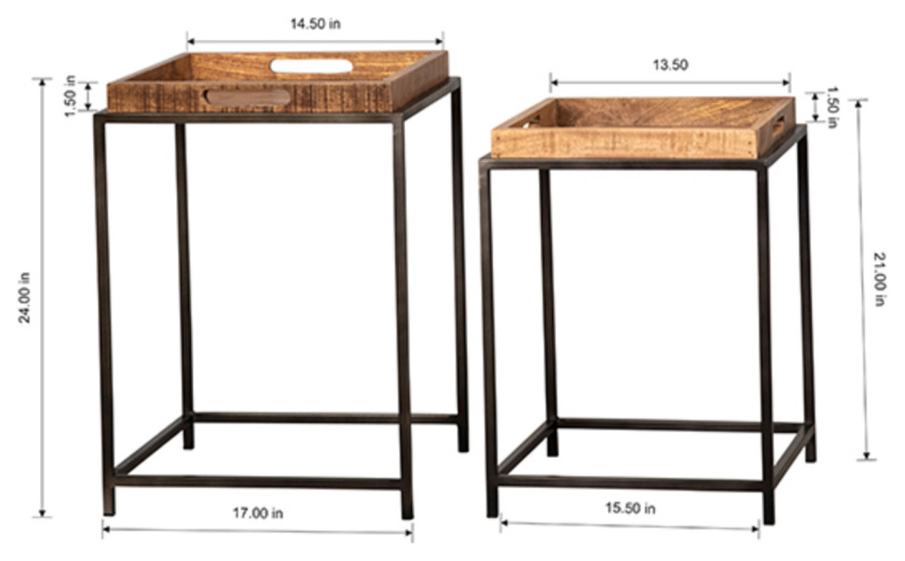 Salvaged Wood Tray Nesting Tables   Industrial   Coffee Table Sets   by Design Mix Furniture  Houzz