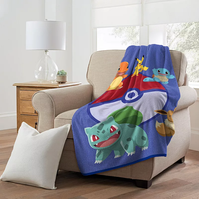 PokĲmon Friendly Wave Silk Touch Throw Blanket