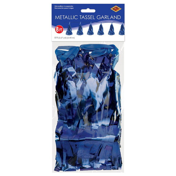 Beistle 59927 B Metallic Tassel Garland  blue  9  ...