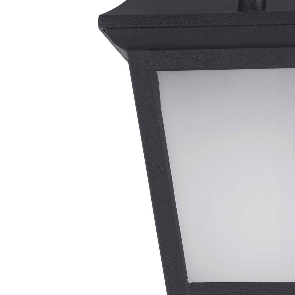 Progress Lighting Die-Cast LED 1-Light Textured Black Etched Glass Traditional Outdoor Wall Lantern Light P560136-031-30