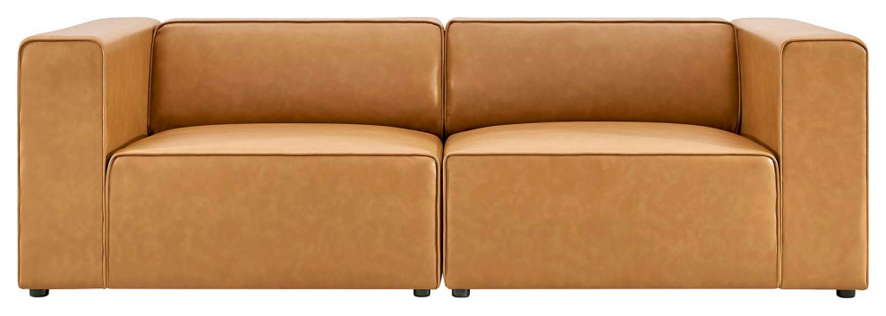 Mingle Vegan Leather 2 Piece Sectional Sofa Loveseat   Contemporary   Loveseats   by ShopFreely  Houzz