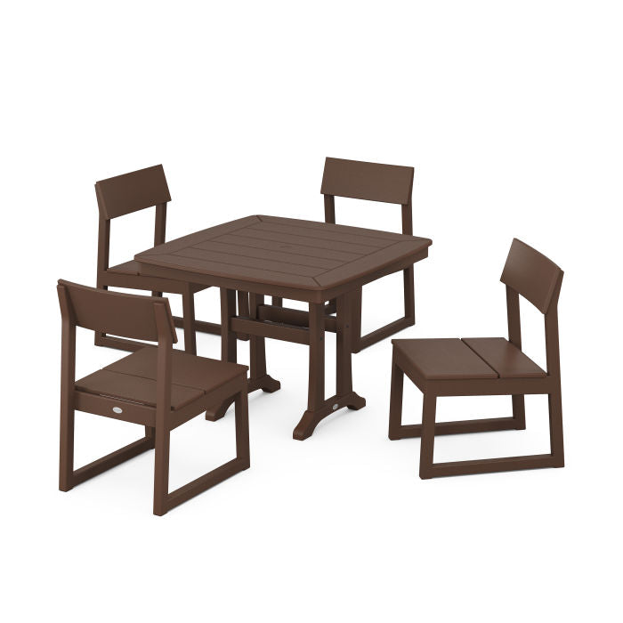 Polywood EDGE Side Chair 5-Piece Dining Set with Trestle Legs PWS970-1