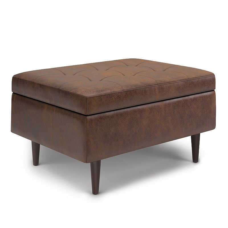 Simpli Home Shay 34-in. Mid-Century Coffee Table / Storage Ottoman