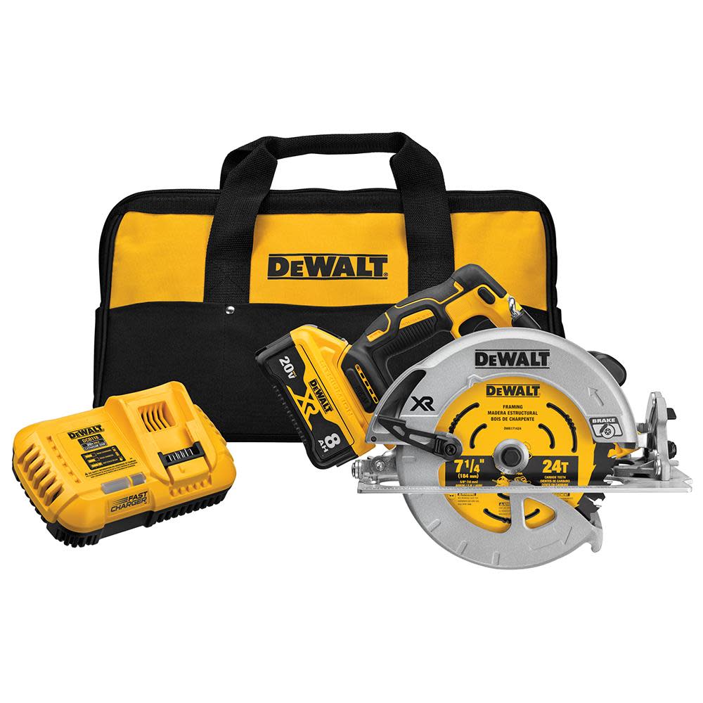 DW 20V MAX* POWER DETECT XR Brushless 7-1/4In Circular Saw Kit DCS574W1 from DW