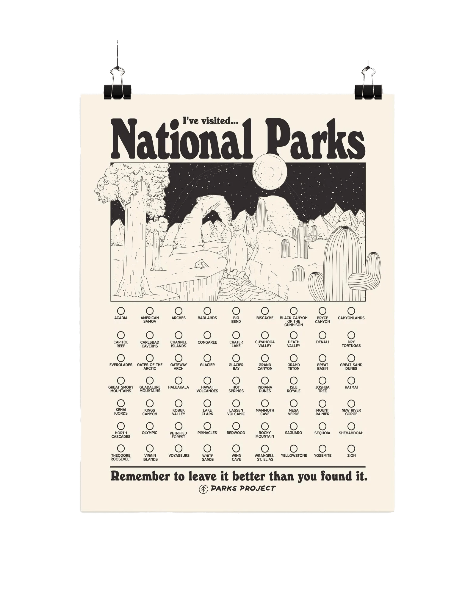 Adventure Responsibly National Parks Fill In Poster