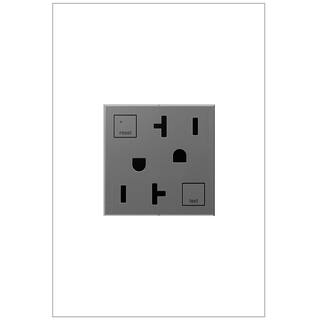 Legrand adorne 20 Amp 125-Volt Tamper-Resistant Self-Test Duplex GFCI Outlet Magnesium AGFTR2202M4