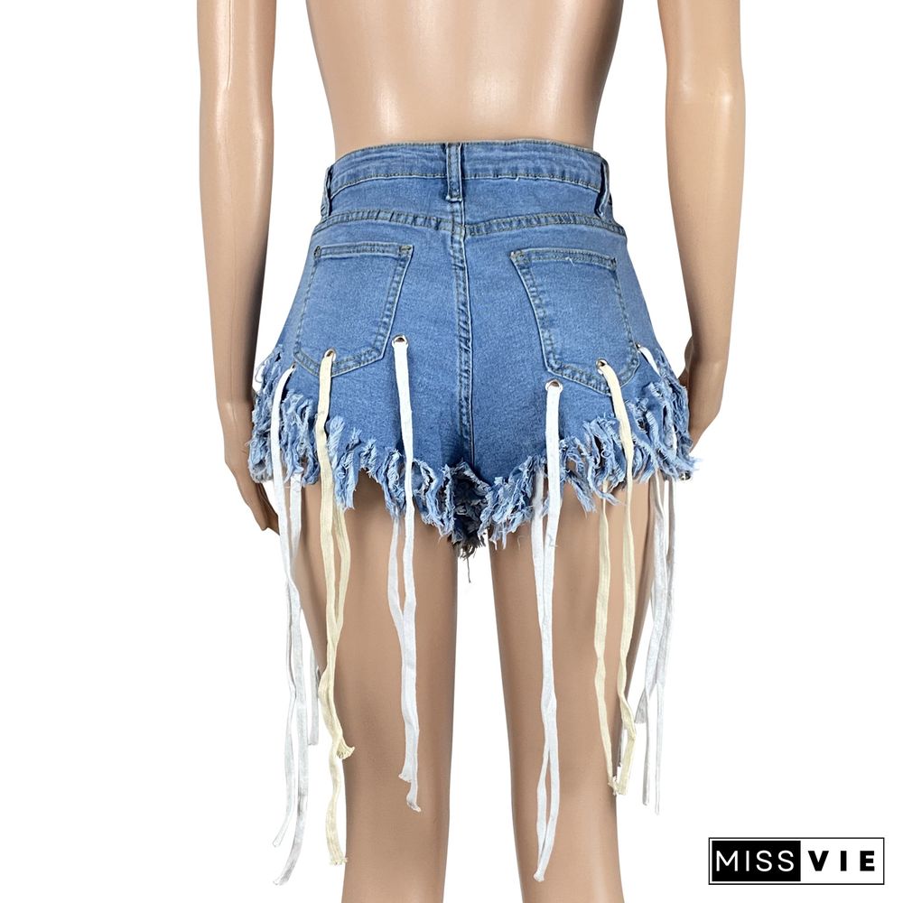 Fashion Sexy String Denim Shorts