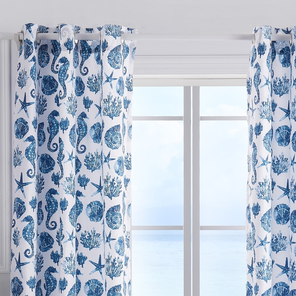 Greenland Home Fashions Pebble Beach Grommet Top Curtains   84 W x 84 L