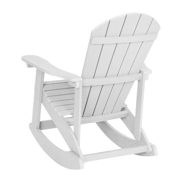 Adirondack Style Poly Resin Wood Rocking Chair for Indoor/Outdoor Use