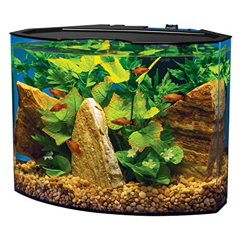 Tetra Crescent aquarium Kit 5 Gallons， Curved-Front Tank With LEDs