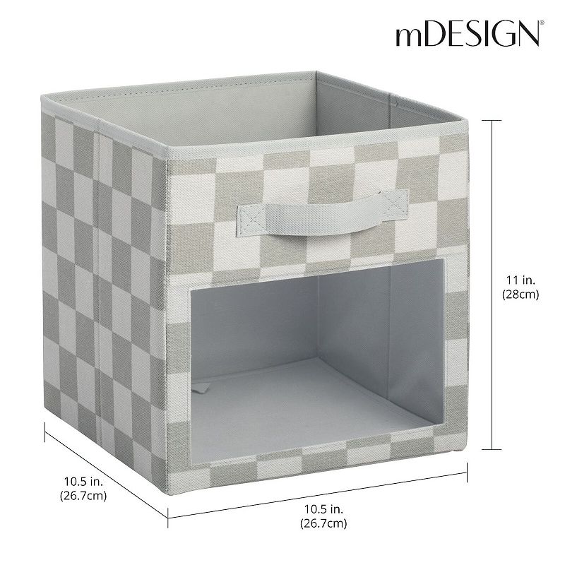 mDesign Fabric Nursery Storage Cube with Front Window， 4 Pack