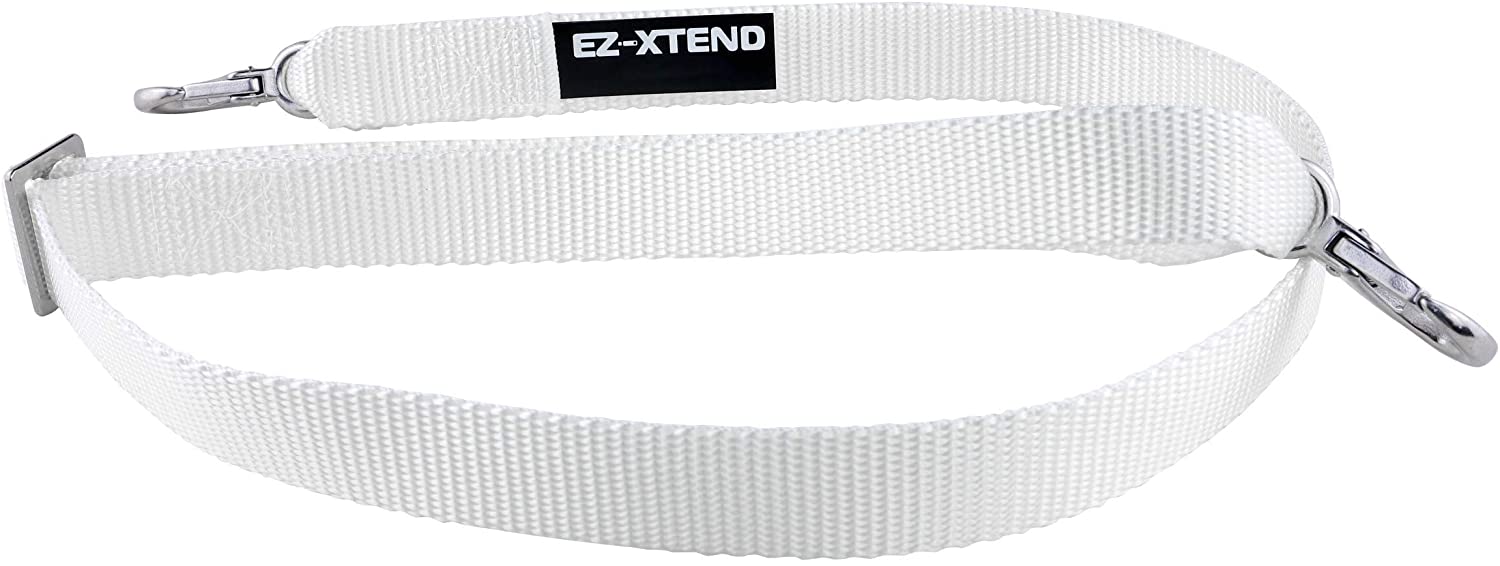 EZ-Xtend Premium Double Pontoon Boat Canopy and Bimini Top Strap with Adjustable Hook - All Stainless Steel Bimini Top Hardware - Best Replacement Strap (Package of 1， White， 60