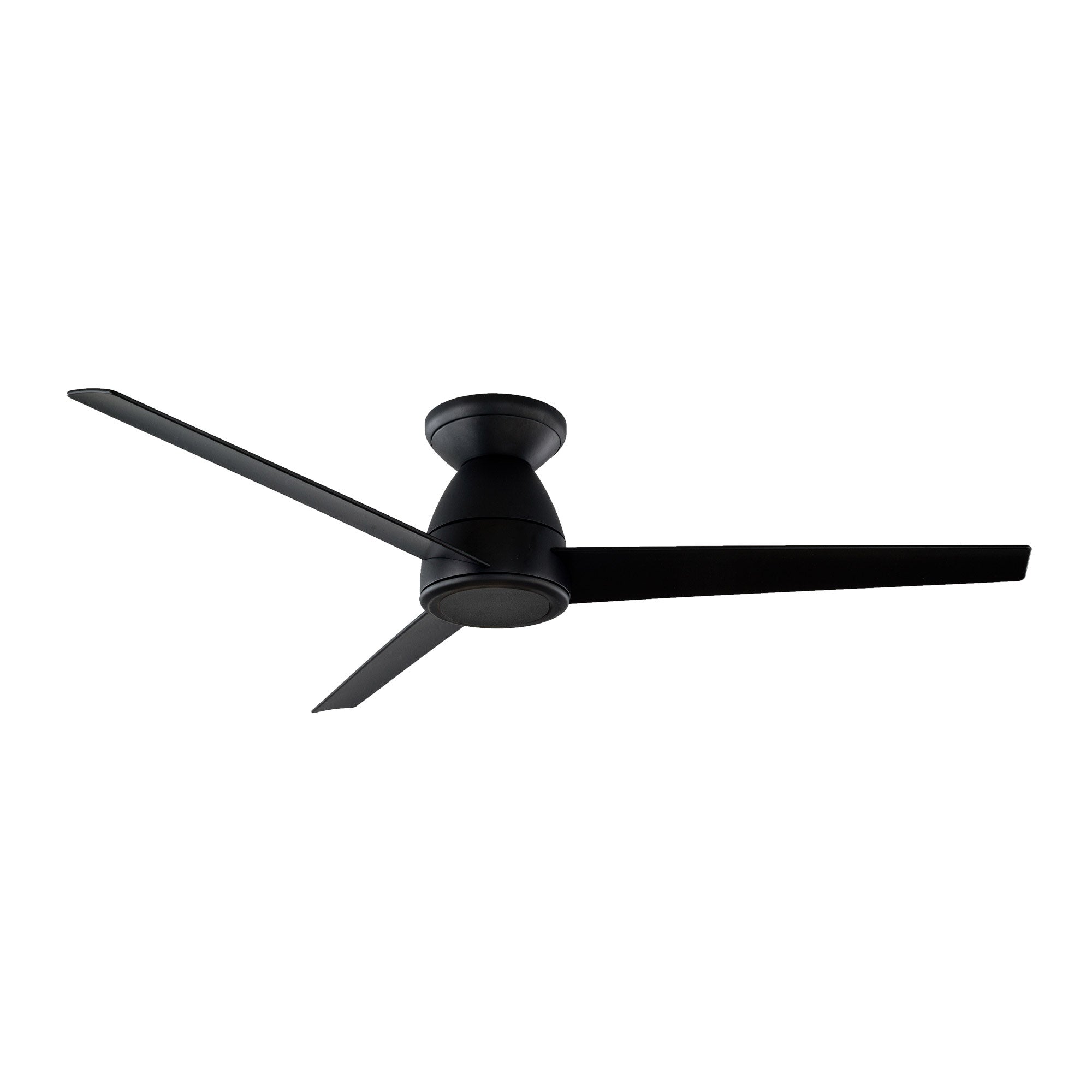 Tip Top Indoor and Outdoor 3-Blade Smart Flush Mount Ceiling Fan 52in Matte Black with 3000K LED Light Kit and Remote Control