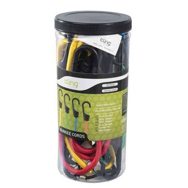 Cling 20pc Assorted Bungee Cords