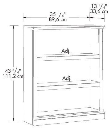 Pemberly Row 3 Shelf Bookcase in Lintel Oak   Transitional   Bookcases   by Homesquare  Houzz