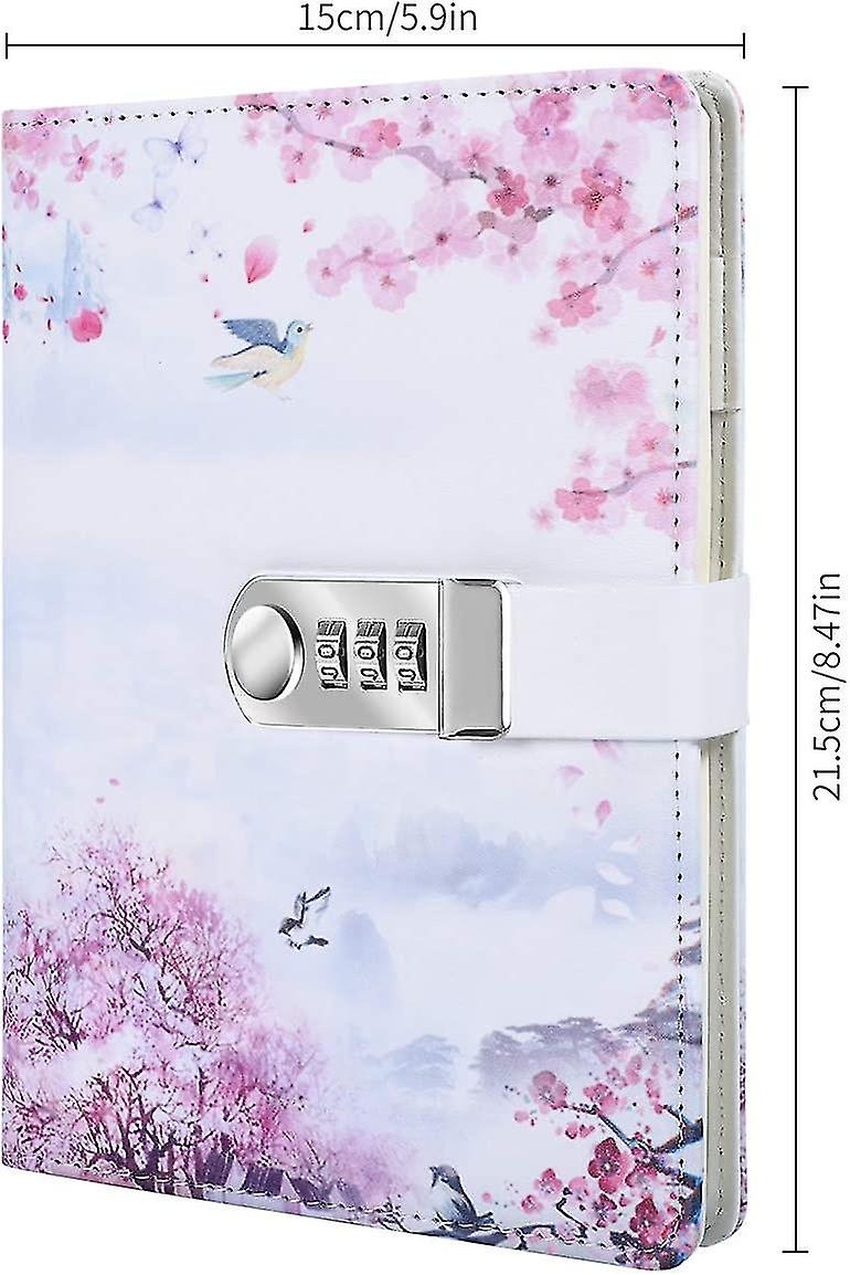 A5 Creative Password Lock Journal Pu Leather Combination Lock Diary Locking Journal Diary (style 4)