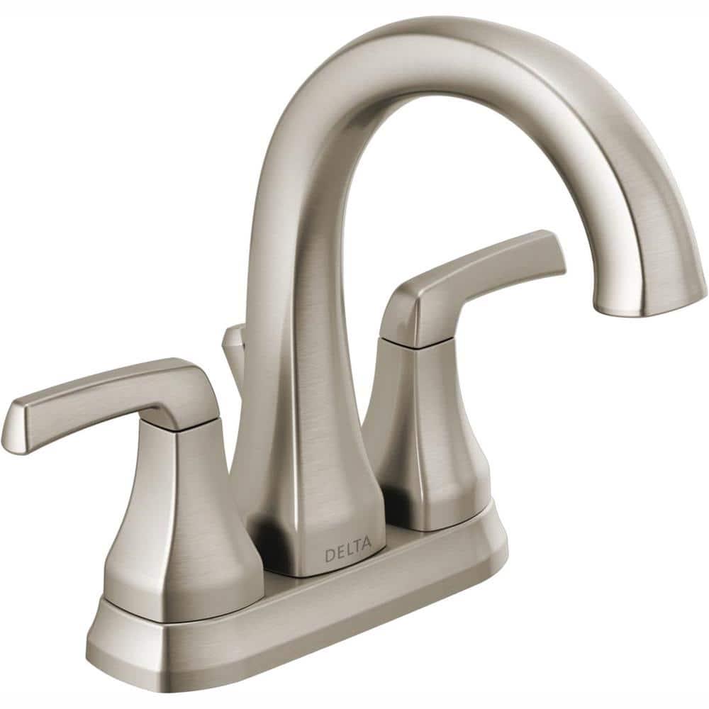 Delta Portwood 4 in Centerset 2Handle Bathroom Faucet in SpotShield Brushed Nickel