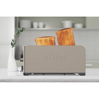 SOLAC 4-Slice Stainless Steel Toaster Extra Wide Slots 1300-Wat S6012D