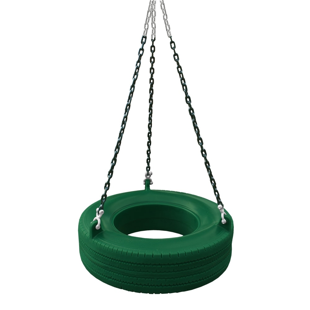 Gorilla Playsets 360 Degree Turbo Tire Swing with Swivel and Coated Chains   27\