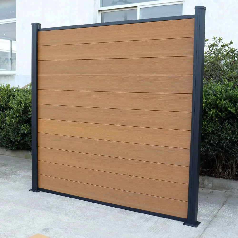 outdoor modern wpc plastic wood composite not vinyl decorative privacy fence panels