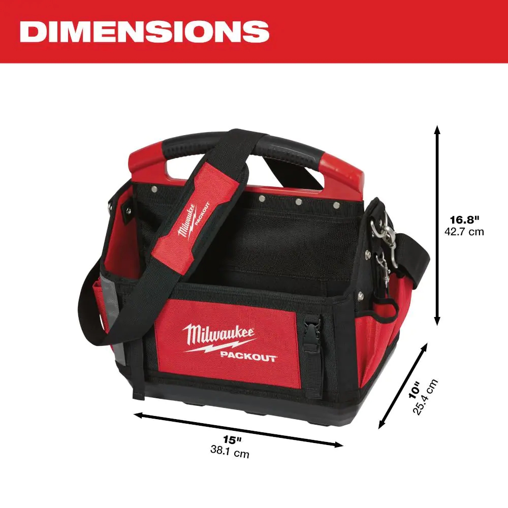 Milwaukee 15 In. Packout Tote With Tool Bag