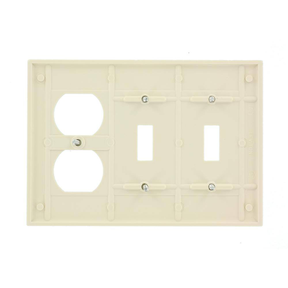 Leviton Almond 3-Gang 2-Toggle1-Duplex Wall Plate (1-Pack) 78021