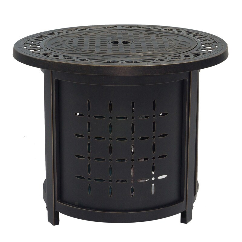 Aster Cast Aluminum Outdoor Round Firepit Table