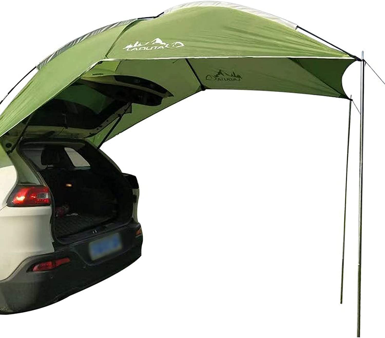 FETCOI Car Tailgate Tent Canopy，110x74 Tailgate Shade Awning Tent，Leak Proof SUV Awning，SUA Tents for Camping，Beach， Picnic， Swimming Pool