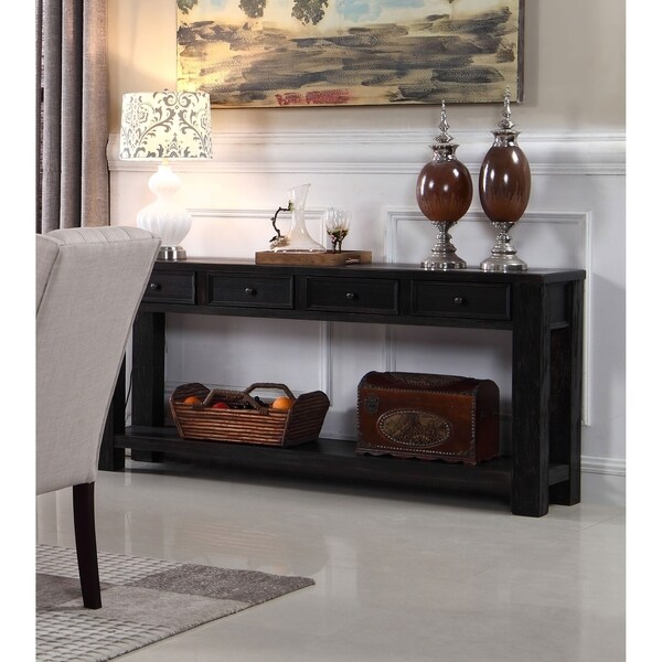 Best Master Furniture Long Antique Black Sofa Table