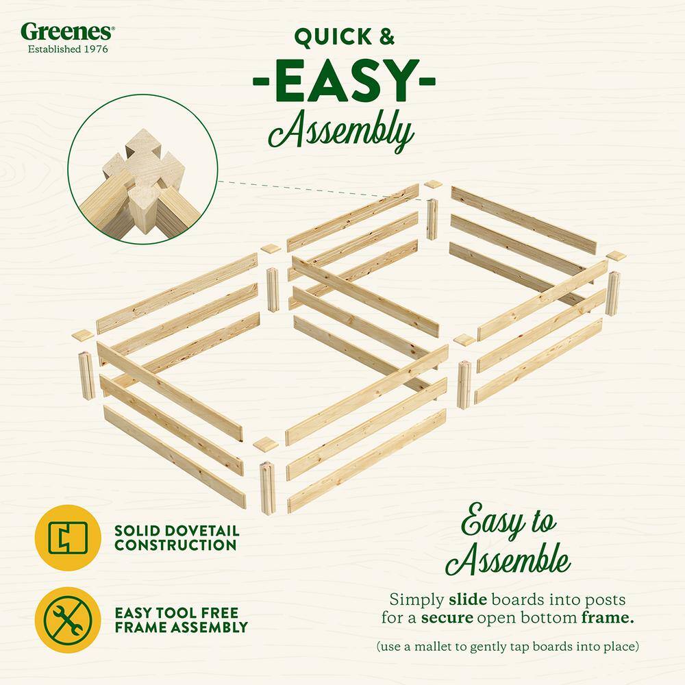 Greenes Fence 4 ft. x 8 ft. x 10.5 in. Original Pine Raised Garden Bed RCP6T21B