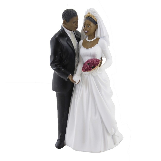 Black Art Bride And Groom One Figurine 7 75 Inches Wedding Figurine Love 16158 Polyresin Yellow