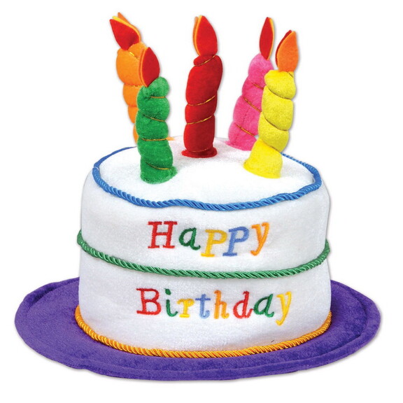 Beistle 60432 Plush Birthday Cake Hat  one size fi...