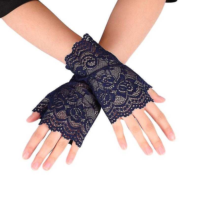 Women Hollow Gloves Wedding Party Bride Mittens Sheer Mesh Fingerless Gloves